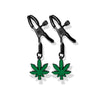 Stoner Vibe Chronic Collection Adjustable Nipple Clamps: Model 2024 for Women - Enhancing Nipple Play with Cannabis Charms - Shiny Black