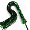 Stoner Vibe Chronic Collection Glow In The Dark Flogger - Model 2024, Unisex BDSM Sensory Toy for Pleasure and Punishment, Black/Green - Adult Naughty Store