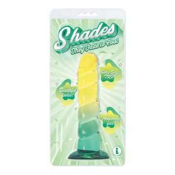 Icon Brands Yellow/Mint Shades Jelly Gradient Dong Small 2024 - Realistic Small Dildo for Women - Fade-In Colour-changing Sensation