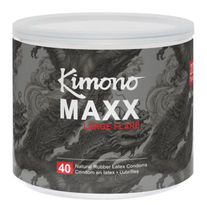 Kimono Maxx Large Flare Condoms Fishbowl | Paradise Products | Model: Bowl Maxx | Gender: Men | Pleasure Zone: Flare Shape | Black