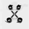 Male Power All 4's Fuzzy Cuff Set - Faux Leather Bondage Restraints for Couples - Model 2023 - Unisex - Ultimate Pleasure in Black - Adult Naughty Store