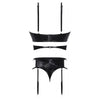 Magic Silk Club Candy Bra Harness & Panty Black L/XL - Seductive Women's Lingerie Set for Naughty Role Play - Model 2023