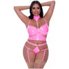 Magic Silk Club Candy Bra Harness & Panty Pink 2XL - Women's Plus Size Lingerie Set for Naughty Role Play and Sensual Pleasure