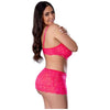 Get It Girl Bra Skirt & Thong Set Pink 2xl