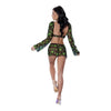 Hazy Dayz Crop Top Skirt & G String Pot Leaf S/m