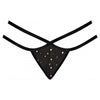 Magic Silk Lingerie Glitz & Glam Split Crotch Thong Black 2XL - Sensual Women's Plus Size Naughty Role Play Underwear