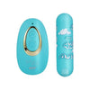 Maia Toys Jessi 420 Sky Remote Mini Bullet Vibrator - 10 Function Super Charged Pleasure Toy for Women - Hemp Leaf Print - Blue - Adult Naughty Store