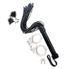 Nasstoys Bondage Kit No. 2024 | Couples' Sensual Black Feathered Nipple Clamps & Flogger