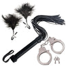 Nasstoys Bondage Kit No. 2024 | Couples' Sensual Black Feathered Nipple Clamps & Flogger