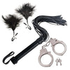 Nasstoys Bondage Kit No. 2024 | Couples' Sensual Black Feathered Nipple Clamps & Flogger - Adult Naughty Store