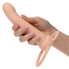 Cal Exotic Novelties Performance Maxx Ribbed Dual Penetrator SE-1634-10-3 Unisex Waterproof Beige Dual Penetrator