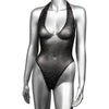 California Exotic Novelties Radiance Plus Size Deep V Neck Bodysuit - Seductive Mesh Rhinestone Teddy for Women - Model SE300206 - Plus Size Lingerie for a Captivating Experience