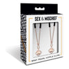 Sportsheets S&M Brat Pearl Nipple Clips - Model 2023 - Rose Gold - For Sensual Nipple Play
