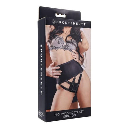 Sportsheets High Waisted Corset Strap On Harness - Model SS31006 - Female - Intimate Control - Black