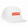 Wood Rocket Fuck Off Trucker Hat - Cotton Embroidered Party Hat for Men - Model 2024 - White Red - O/S - Adult Naughty Store