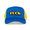 Wood Rocket Fuck Trucker Style Hat Yellow Blue O/S - Model 2024 - Unisex - Headwear - Seductive Nets Grayed Out - Adult Naughty Store