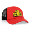 Wood Rocket Bad Mother Fucker Trucker Hat - Polyester Foam Snapback (Model 2024) - Men's Red Black Classic Party Headwear - Adult Naughty Store