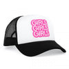 Wood Rocket Girls Girls Girls Net Trucker Style Hat - Model 2024 - Girls Girls Girls - Women - Head - White - Adult Naughty Store