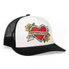 Wood Rocket Hat Tattoo Heart Mother Fucker Trucker Hat - Model 2024 - Male - Head - Black - Adult Naughty Store