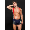 X-Gen Envy Fireman L/XL Men's Fireman Bottoms with Suspenders 2pc Costume - 2024 - Naughty Role Play - Red - Adult Naughty Store