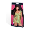 Lapdance Jacquard Mini Dress Neon Green O/S - X-Gen Products High-Fashion Lingerie 2024 Seductress One Size Females Chemise Hips 36-42