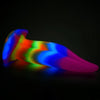 XR Brands Creature Cocks Unicorn Kiss Glow In The Dark Tongue Silicone Dildo - Model XRC-UKG-001 - For All Genders - Deep Pleasure - Rainbow - Adult Naughty Store