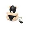 Master Series Hooded Teddy Bear Keychain - XR Brands | BDSM Gimp Toy | Model: MS-GBK001 | Unisex | Keychain Accessory | Light Peach Orange - Adult Naughty Store