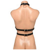 XR Brands Strict Female Body Harness 2XL/3XL - Sensual Chest and Waist Bondage Accessory for Women, Exposes Breasts, Adjustable Straps, Vegan PU Faux Leather, Black - Adult Naughty Store