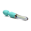 Prism Vibra-Glass 10X Turquoise Dual-Ended Silicone and Glass Wand - Model XRB-1376 - Unisex Pleasure Toy for Sensational Stimulation - Adult Naughty Store