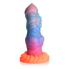 XR Brands Creature Cocks Alien Invader Glow In The Dark Silicone Dildo - Model XRAID001 - Unisex Pleasure Toy in Otherworldly Multicoloured Glow - Adult Naughty Store