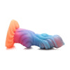 XR Brands Creature Cocks Alien Invader Glow In The Dark Silicone Dildo - Model XRAID001 - Unisex Pleasure Toy in Otherworldly Multicoloured Glow - Adult Naughty Store