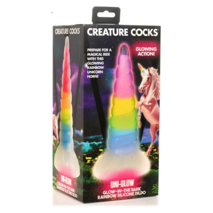 Creature Cocks Uni-glow Glow In The Dark Rainbow Dildo