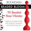 XR Brands Bloomgasm Beaded Bloom Rose 9X Silicone Vibrator Model - Backdoor Pleasure Stimulator 🔴