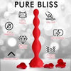XR Brands Bloomgasm Beaded Bloom Rose 9X Silicone Vibrator Model - Backdoor Pleasure Stimulator 🔴