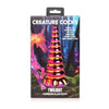 XR Brands Creature Cocks Twilight Rainbow Glass Dildo - Model 837DR, Unisex, Anal and Vaginal Pleasure, Pink and Yellow Gold