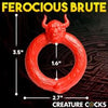 XR Brands Creature Cocks Beast Mode Silicone Cock Ring | Model: Monster Madman | Male | Enhance Erection, Male Enhancement | Bright Red - Adult Naughty Store