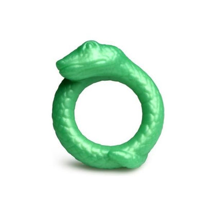 XR Brands Creature Cocks Serpentine Jade Silicone Cock Ring - Model: Jungle Serpent JM-01 - Unisex Stimulation Toy - Green