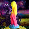 XR Brands Creature Cocks Tenta-Glow Glow-In-The-Dark Silicone Tentacle Dildo Model 072 for Both Genders, Stimulates P-Spot and G-Spot, Blue-Green-Orange Glow - Adult Naughty Store