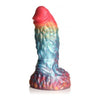 XR Brands Creative Cocks Rainbow Phoenix Vibrating Silicone Dildo - Model RD-2047 - Unisex G-Spot Stimulator in Vibrant Rainbow - Adult Naughty Store