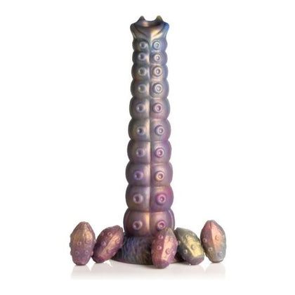 XR Brands Deep Invader Tentacle Ovipositor Silicone Dildo - Model III - Unisex Anal Stimulator in Vibrant Multicolour