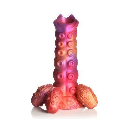 XR Brands Creature Cocks Nymphoid Ovipositor Silicone Dildo - Model F43 - Unisex Fantasy Alien Pleasure Toy in Sunset Colours