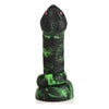 XR Brands Creature Cocks Python Silicone Dildo - Model XCD-4376 - Unisex Pleasure Toy for Intense Sensations - Black and Green - Adult Naughty Store