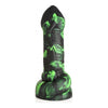 XR Brands Creature Cocks Python Silicone Dildo - Model XCD-4376 - Unisex Pleasure Toy for Intense Sensations - Black and Green - Adult Naughty Store