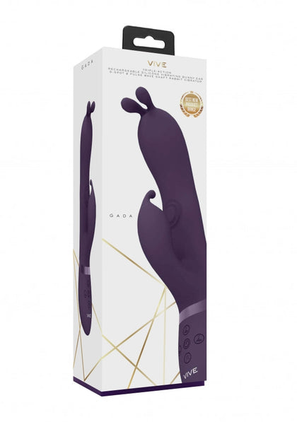 Gada - Vibrating Bunny Ear G-Spot Rabbit with Pulse Wave Shaft - Purple