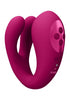 Yoko - Triple Action Vibrator Dual Prongs with Clitoral Pulse Wave - Pink