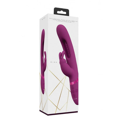 VIVE - Mika - Rechargeable Triple Motor - Vibrating Rabbit With Innovative G-Spot Flapping Stimulator - Pink