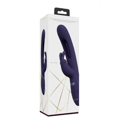 VIVE - Mika - Rechargeable Triple Motor - Vibrating Rabbit With Innovative G-Spot Flapping Stimulator - Purple