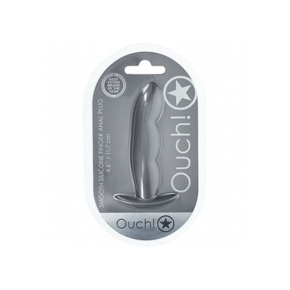Ouch! - Finger Anal Plug - Silicone - Gun Metal