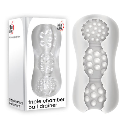 Adam & Eve Triple Chamber Ball Drainer: Ultimate Pleasure Masturbator Sleeve - Adult Naughty Store