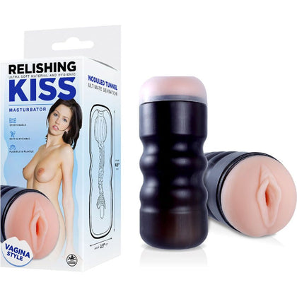 Relishing Kiss Vagina Flesh 16cm Vagina Stroker for Women in Ultra Soft Material with Noduled Tunnel for Sensational Pleasure - Pink